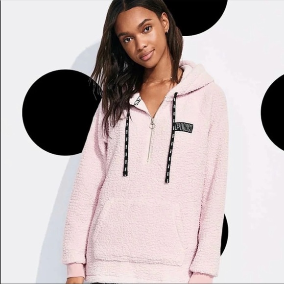 VS PINK SHERPA HOODIE FLEECE LINED LEGGINGS SLIDES - Picture 3 of 6